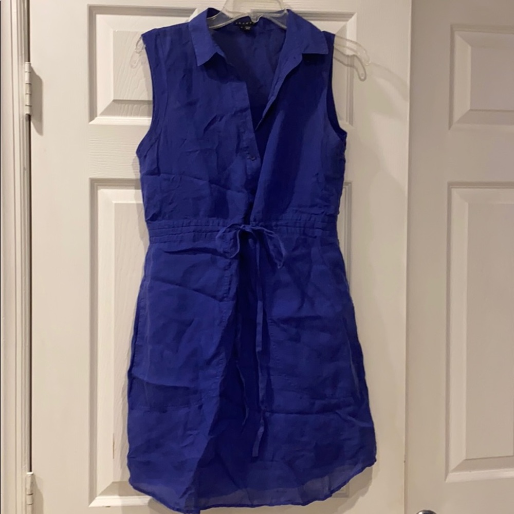 Theory blue-violet linen shirt dress size 4
